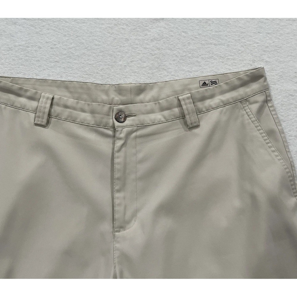 Adidas Golf Pants Mens 36x30 Beige Tan Climalite Flat Front Preppy Country Club - Picture 5 of 9